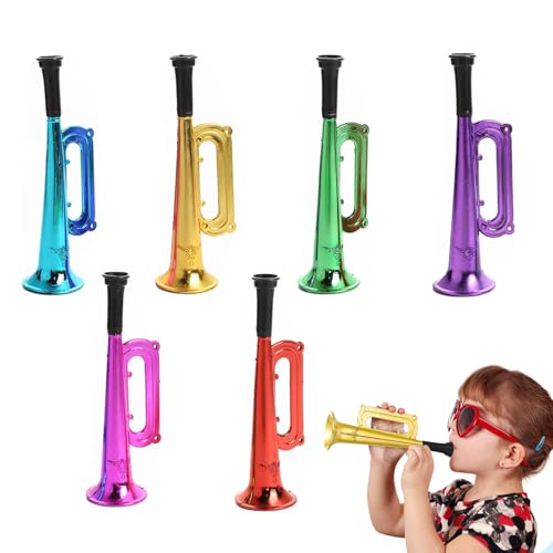 JINJUMEI 6 Stück Trompete Noise Maker, Cheerleading Noise Maker, Trompete Modell Hornspielzeug, Kunststoff Musikinstrumente, Horn Tröten Sehr Lautes Tröte Party Krachmacher Jubeln Requisiten JINJUMEI 6 Stück Trompete Noise Maker, Cheerleading Noise Maker, Trompete Modell Hornspielzeug, Kunststoff Musikinstrumente, Horn Tröten Sehr Lautes Tröte Party Krachmacher Jubeln Requisiten von JINJUMEI