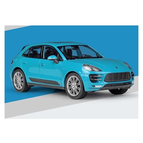 JINLEXIU Druckguss-Automodell 1:24 für Macan Turbo SUV Geländewagen Modelle Auto-Nachbildungen Automodell Geschenke für Liebhaber Modell-Kit Geeignet für Ornamente (Blau) von JINLEXIU