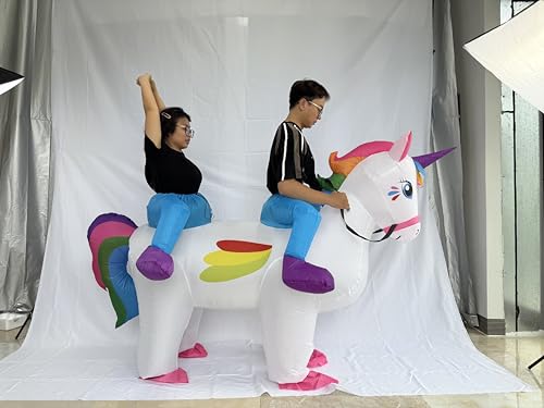 JINSTABAG Aufblasbares Kostüm Erwachsener Einhorn Deluxe Lustige Luft Blow Up Kostüm JINSTABAG Aufblasbares Kostüm Erwachsener Einhorn Deluxe Lustige Luft Blow Up Kostüm von JINSTABAG