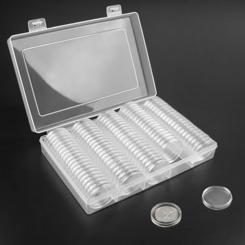 JINXIAN 100 Stück Durchsichtige Münzkapseln und 1 Aufbewahrungsboxen Runder Münzhüllen Münzkapseln 30mm für 2 Euro Münzen Aufbewahrung Münzsammlung Münzdisplay JINXIAN 100 Stück Durchsichtige Münzkapseln und 1 Aufbewahrungsboxen Runder Münzhüllen Münzkapseln 30mm für 2 Euro Münzen Aufbewahrung Münzsammlung Münzdisplay von JINXIAN
