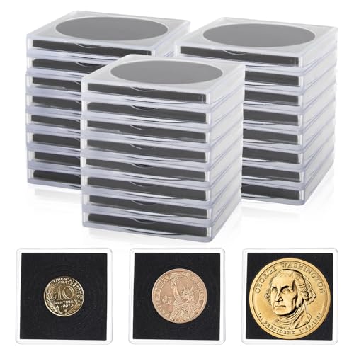 JINXIAN 30 Stück Münzkapseln Münzen Aufbewahrung Quadratisch mit 5 Größen Runde Facheinteilung für 20/25/30/35/40 mm Münzen Münzsammelalbum für Sammler Münzdisplay JINXIAN 30 Stück Münzkapseln Münzen Aufbewahrung Quadratisch mit 5 Größen Runde Facheinteilung für 20/25/30/35/40 mm Münzen Münzsammelalbum für Sammler Münzdisplay von JINXIAN