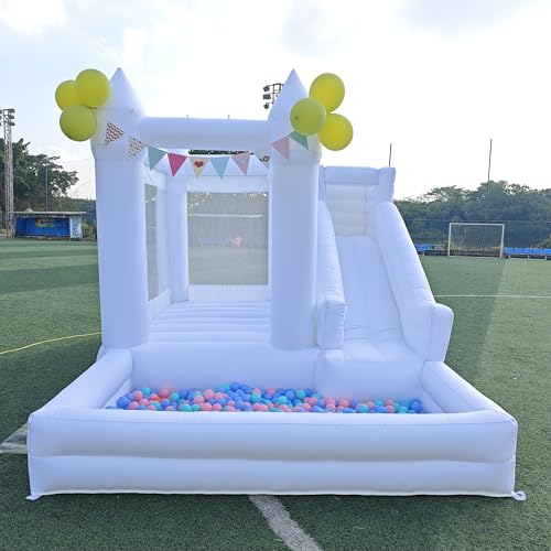 Oxford White Inflatable Bounce House, Bounce House With Ball Pit, Bounce House With Slide, Indoor And Outdoor Large Inflatable Castles Bounce House for Kids 3-12 Holiday Decoration Wedding Party Oxford White Inflatable Bounce House, Bounce House With Ball Pit, Bounce House With Slide, Indoor And Outdoor Large Inflatable Castles Bounce House for Kids 3-12 Holiday Decoration Wedding Party von JIO JIO PLAY