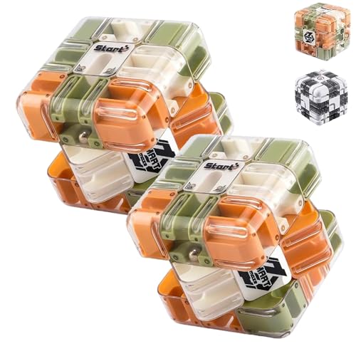Großes Labyrinth, 3D-Puzzle, Labyrinth-Würfel, 3D-Zauber-Labyrinthball & -Würfel, spannendes Denkspiel zum Stressabbau und zur Entwicklung des logischen Denkvermögens (2 PCS-A) von JIOFUGH