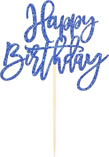 Kinder Geburtstag Kuchen Dekoration,Cake Toppers,Happy Birthday Tortendeko,Cupcake Topper,Muffin Topper Cake Topper für Geburtstag Partydekorationen (blau A) von JIOLINK