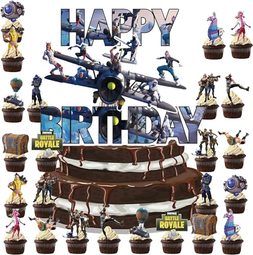 Tortendeko Videospiel, 24 Stück Videospiel Tortendeko, Muffin Deko Gaming, Happy Birthday Cake Topper, Videospiel Thema Party Dekoration für Junge Kinder Geburtstag Tortendeko Videospiel, 24 Stück Videospiel Tortendeko, Muffin Deko Gaming, Happy Birthday Cake Topper, Videospiel Thema Party Dekoration für Junge Kinder Geburtstag von JIOLINK