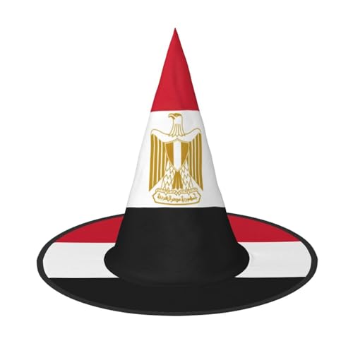 JIPOFD Ägyptische Flagge Halloween Hexe Kostüm Zubehör Spitzkappe Hexenhut Faltbare Halloween Hüte 2 Stück von JIPOFD