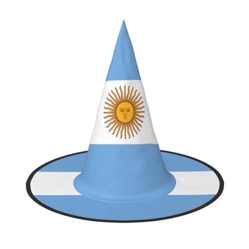 JIPOFD Argentinische Flagge Halloween Hexe Kostüm Zubehör Spitzkappe Hexenhut Faltbare Halloween Hüte 2 Stück von JIPOFD