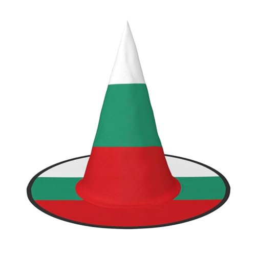 JIPOFD Bulgarische Flagge Halloween Hexe Kostüm Zubehör Spitzkappe Hexenhut Faltbare Halloween Hüte 2 Stück von JIPOFD