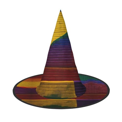JIPOFD Buntes Halloween-Hexenkostüm, Zubehör, Spitzkappe, Hexenhut, faltbar, Halloween-Hüte, 2 Stück JIPOFD Buntes Halloween-Hexenkostüm, Zubehör, Spitzkappe, Hexenhut, faltbar, Halloween-Hüte, 2 Stück von JIPOFD