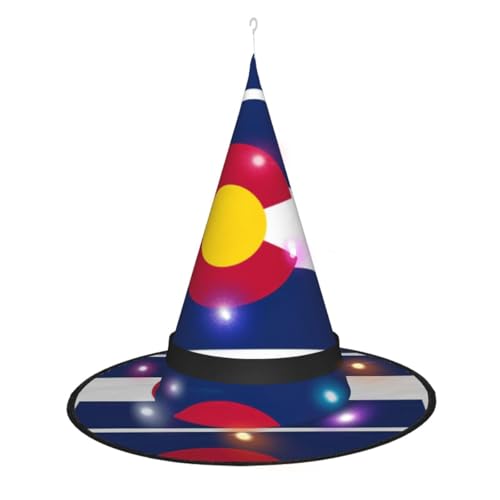 JIPOFD Colorado Hexenhüte für Damen, Staatsflagge, für Halloween, Party, Maskerade, Cosplay, Kostüm, Zubehör und den täglichen Urlaub JIPOFD Colorado Hexenhüte für Damen, Staatsflagge, für Halloween, Party, Maskerade, Cosplay, Kostüm, Zubehör und den täglichen Urlaub von JIPOFD