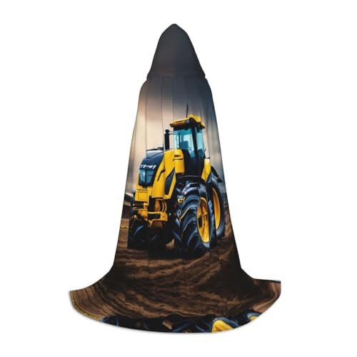 JIPOFD Company Farm-Traktor-Kapuzenumhang, langer Umhang für Halloween-Umhang, Kostüme, Kapuzenumhang, Maskerade, Kostüm von JIPOFD
