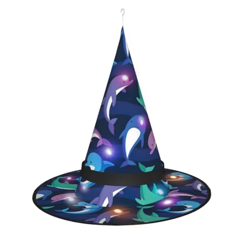 JIPOFD Delfin-Hexenhüte für Damen, für Halloween, Party, Maskerade, Cosplay, Kostüm, Zubehör und den täglichen Urlaub von JIPOFD