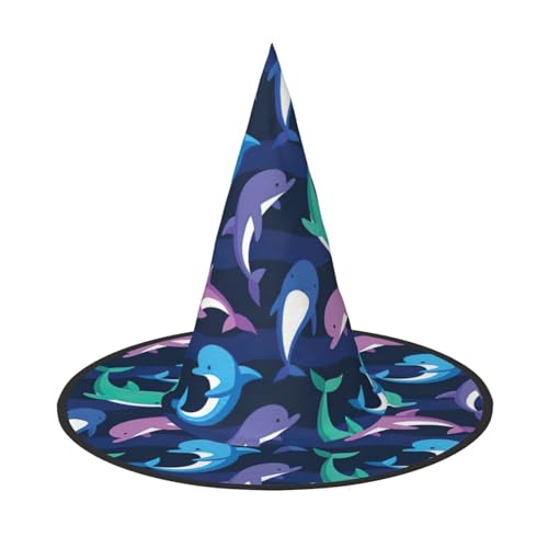 JIPOFD Delphin Halloween Hexenkostüm Zubehör Spitzkappe Hexenhut Faltbare Halloween Hüte 2 Stück JIPOFD Delphin Halloween Hexenkostüm Zubehör Spitzkappe Hexenhut Faltbare Halloween Hüte 2 Stück von JIPOFD