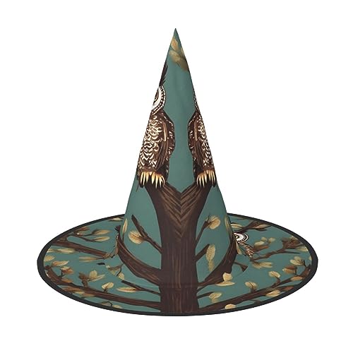 JIPOFD Eule Baum Zweige Halloween Hexenkostüm Zubehör Spitzkappe Hexenhut Faltbare Halloween Hüte 2 Stück JIPOFD Eule Baum Zweige Halloween Hexenkostüm Zubehör Spitzkappe Hexenhut Faltbare Halloween Hüte 2 Stück von JIPOFD