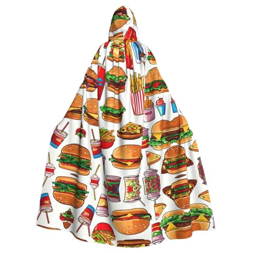 JIPOFD Fast Food, Uni-Umhang mit Kapuze, lang, Halloween, Weihnachten, ein Muss für Zauberer, Party JIPOFD Fast Food, Uni-Umhang mit Kapuze, lang, Halloween, Weihnachten, ein Muss für Zauberer, Party von JIPOFD