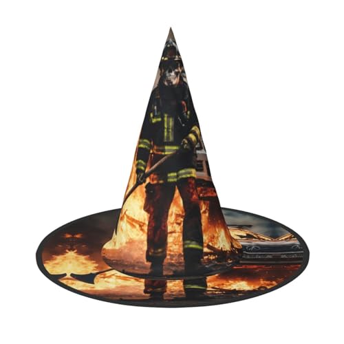 JIPOFD Feuerwehrmann Feuerwehrmann Flamme Halloween Hexenkostüm Zubehör Spitzkappe Hexenhut Faltbare Halloween Hüte 2 Stück JIPOFD Feuerwehrmann Feuerwehrmann Flamme Halloween Hexenkostüm Zubehör Spitzkappe Hexenhut Faltbare Halloween Hüte 2 Stück von JIPOFD