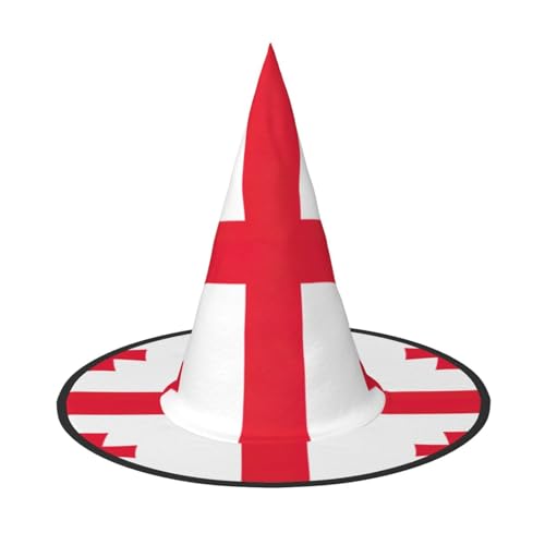 JIPOFD Flagge Georgiens Halloween Hexenkostüm Zubehör Spitzkappe Hexenhut Faltbare Halloween Hüte 2 Stück von JIPOFD