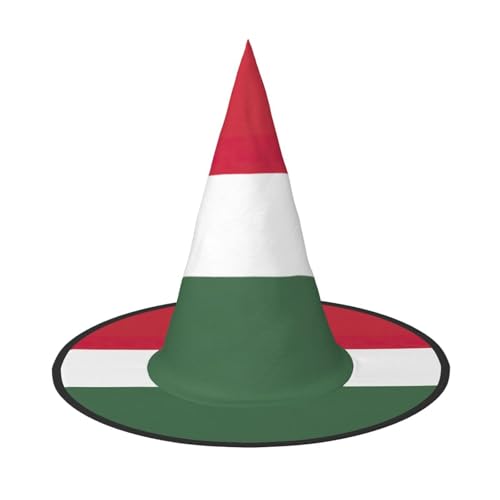 JIPOFD Flagge Ungarn Halloween Hexenkostüm Zubehör Spitzkappe Hexenhut Faltbare Halloween Hüte 2 Stück von JIPOFD