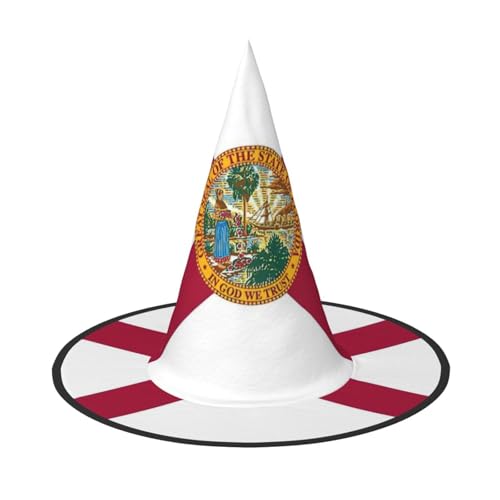 JIPOFD Florida Staatsflagge Halloween Hexenkostüm Zubehör Spitzkappe Hexenhut Faltbare Halloween Hüte 2 Stück JIPOFD Florida Staatsflagge Halloween Hexenkostüm Zubehör Spitzkappe Hexenhut Faltbare Halloween Hüte 2 Stück von JIPOFD