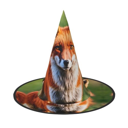 JIPOFD Fuchs Halloween Hexenkostüm Zubehör Spitzkappe Hexenhut Faltbare Halloween Hüte 2 Stück von JIPOFD