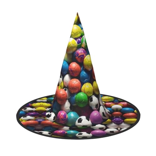JIPOFD Fußball Halloween Hexe Kostüm Zubehör Spitzkappe Hexenhut Faltbare Halloween Hüte 2 Stück von JIPOFD