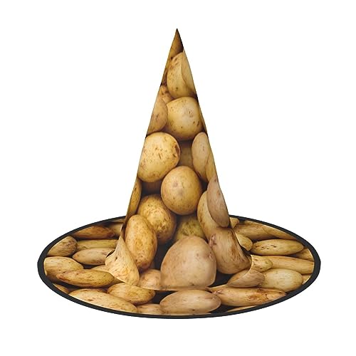 JIPOFD Gartenkartoffeln Halloween Hexenkostüm Zubehör Spitzkappe Hexenhut Faltbare Halloween Hüte 2 Stück von JIPOFD