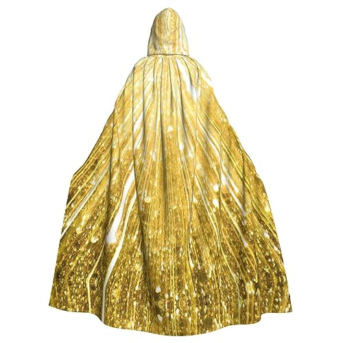 JIPOFD Gold Bling Uni Erwachsene Kapuzenumhang lang Halloween Weihnachten Must Have Magier Umhang Party von JIPOFD