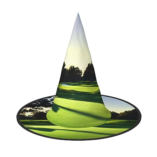 JIPOFD Golfplatz Halloween Hexenkostüm Zubehör Spitzkappe Hexenhut Faltbare Halloween Hüte 2 Stück von JIPOFD