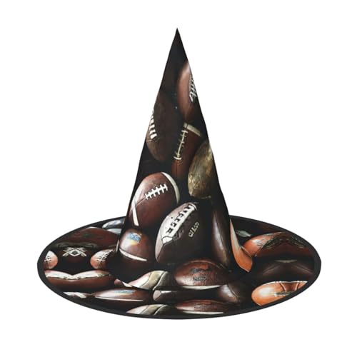 JIPOFD Haufen Fußbälle Halloween Hexenkostüm Zubehör Spitzkappe Hexenhut Faltbare Halloween Hüte 2 Stück von JIPOFD
