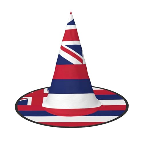 JIPOFD Hawaii Flagge Halloween Hexe Kostüm Zubehör Spitzkappe Hexenhut Faltbare Halloween Hüte 2 Stück von JIPOFD