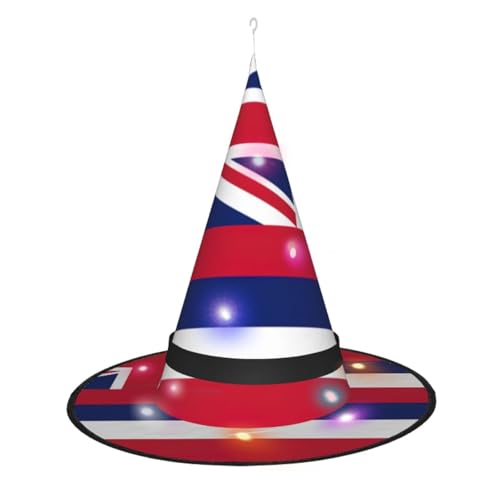 JIPOFD Hawaii-Flagge für Damen, Hexenhüte für Halloween, Party, Maskerade, Cosplay, Kostüm, Zubehör und den täglichen Urlaub von JIPOFD