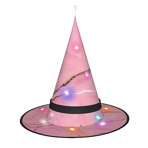 JIPOFD Hexenhüte für Damen, rote Marmor-Textur, für Halloween, Party, Maskerade, Cosplay, Kostüm, Zubehör und den täglichen Urlaub von JIPOFD