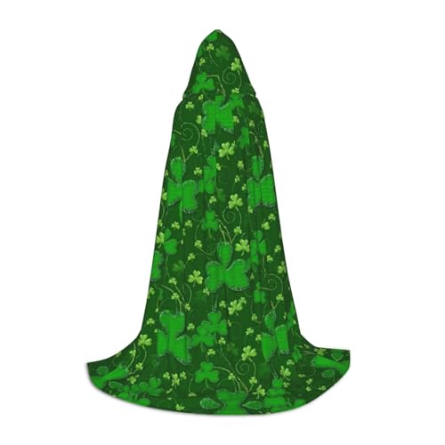 JIPOFD Hintergrund St. Patrick's Day Glitzer Kapuzenumhang Langer Umhang für Halloween Umhang Kostüme Kapuzenumhang Maskerade Kostüm von JIPOFD