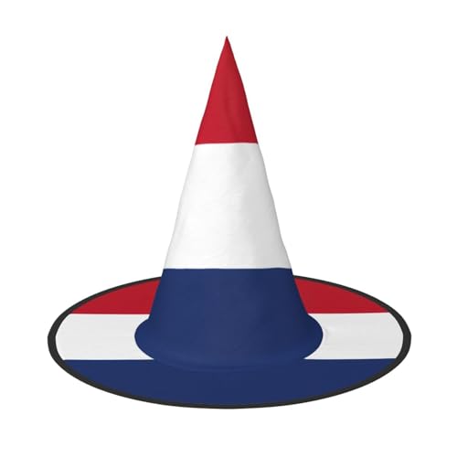 JIPOFD Holländische Flagge Halloween Hexe Kostüm Zubehör Spitzkappe Hexenhut Faltbare Halloween Hüte 2 Stück von JIPOFD