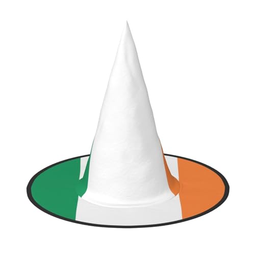 JIPOFD Irische Flagge Halloween Hexe Kostüm Zubehör Spitzkappe Hexenhut Faltbare Halloween Hüte 2 Stück von JIPOFD