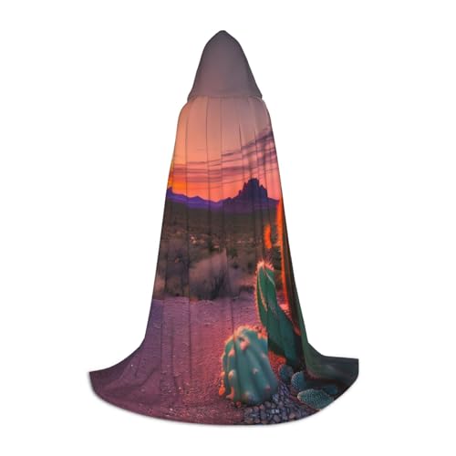 JIPOFD Kaktus-Wüste, Sonnenuntergang, langer Umhang für Halloween, Umhang, Kostüme, Kapuzenumhang, Maskerade, Kostüm JIPOFD Kaktus-Wüste, Sonnenuntergang, langer Umhang für Halloween, Umhang, Kostüme, Kapuzenumhang, Maskerade, Kostüm von JIPOFD