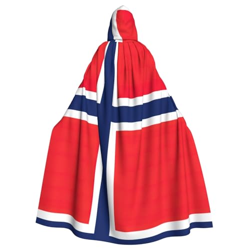 JIPOFD Kapuzenumhang mit norwegischer Flagge, Uni, für Erwachsene, lang, Halloween, Weihnachten, ein Muss für Zauberer, Party von JIPOFD