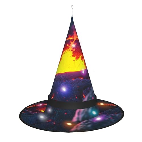 JIPOFD Kilauea Volcano Hexenhüte für Damen, Halloween, Party, Maskerade, Cosplay, Kostüm, Zubehör und den täglichen Urlaub von JIPOFD