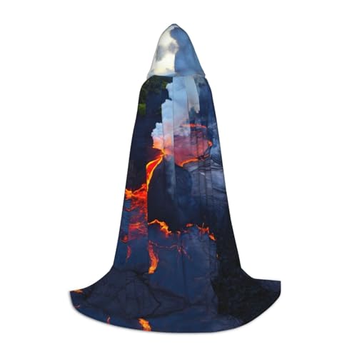JIPOFD Kilauea Volcanos Kapuzenumhang, langer Umhang für Halloween, Umhang, Kostüme, Kapuzenumhang, Maskerade, Kostüm von JIPOFD