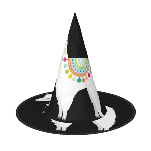 JIPOFD Lama Halloween Hexen Kostüm Zubehör Spitzkappe Hexenhut Faltbare Halloween Hüte 2 Stück von JIPOFD