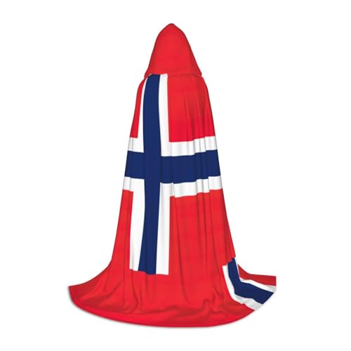 JIPOFD Langer Umhang mit norwegischer Flagge, für Halloween, Umhang, Kostüme, Kapuzenumhang, Maskerade, Kostüm JIPOFD Langer Umhang mit norwegischer Flagge, für Halloween, Umhang, Kostüme, Kapuzenumhang, Maskerade, Kostüm von JIPOFD