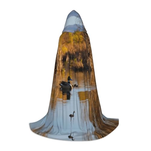 JIPOFD Loon Nature Vogel-Kapuzenumhang, langer Umhang für Halloween-Umhang, Kostüme, Kapuzenumhang, Maskerade, Kostüm von JIPOFD