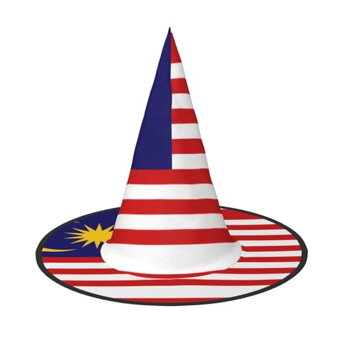 JIPOFD Malaysia Flagge Halloween Hexe Kostüm Zubehör Spitzkappe Hexenhut Faltbare Halloween Hüte 2 Stück JIPOFD Malaysia Flagge Halloween Hexe Kostüm Zubehör Spitzkappe Hexenhut Faltbare Halloween Hüte 2 Stück von JIPOFD
