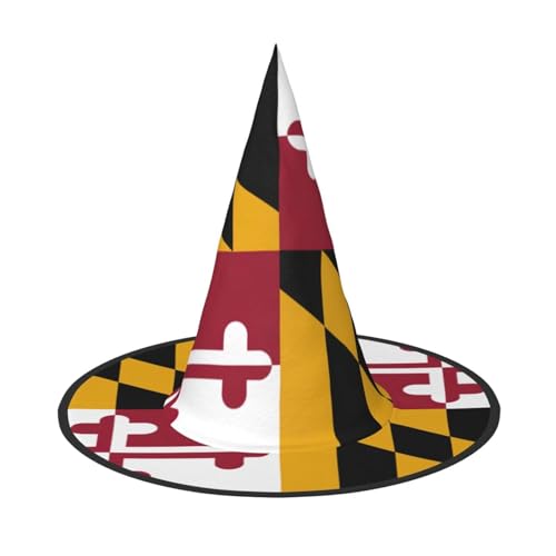 JIPOFD Maryland Staatsflagge Halloween Hexenkostüm Zubehör Spitzkappe Hexenhut Faltbare Halloween Hüte 2 Stück JIPOFD Maryland Staatsflagge Halloween Hexenkostüm Zubehör Spitzkappe Hexenhut Faltbare Halloween Hüte 2 Stück von JIPOFD