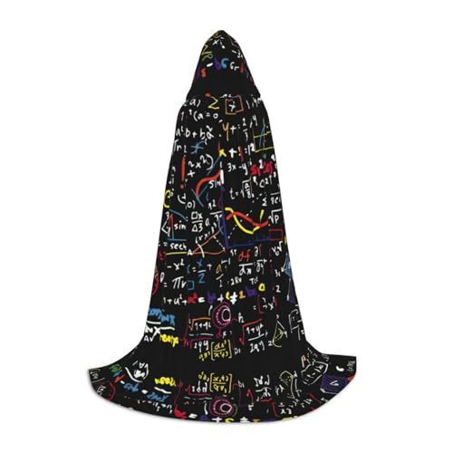 JIPOFD Math Formula Kapuzenumhang, langer Umhang für Halloween-Umhang, Kostüme, Kapuzenumhang, Maskerade, Kostüm von JIPOFD