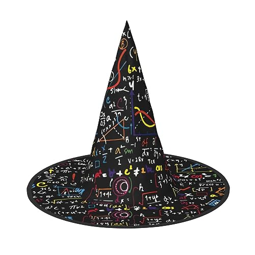 JIPOFD Matheformel Halloween Hexenkostüm Zubehör Spitzkappe Hexenhut Faltbare Halloween Hüte 2 Stück von JIPOFD