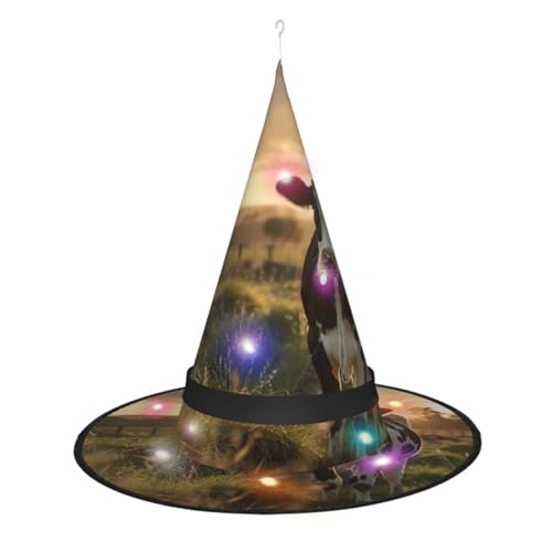 JIPOFD Milchkuh Hexenhüte für Damen, für Halloween, Party, Maskerade, Cosplay, Kostüm, Zubehör und den täglichen Urlaub von JIPOFD