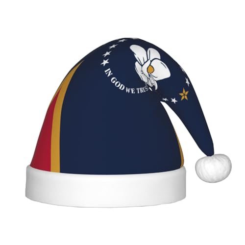 JIPOFD Mississippi Weihnachtsmannmütze, Weihnachtsmannmütze, Uni, weich und bequem, verdickte Nikolausmütze von JIPOFD