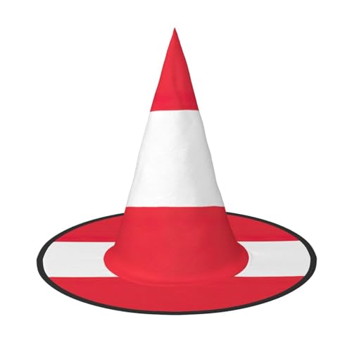 JIPOFD Österreichische Flagge Halloween Hexenkostüm Zubehör Spitzkappe Hexenhut Faltbare Halloween Hüte 2 Stück von JIPOFD