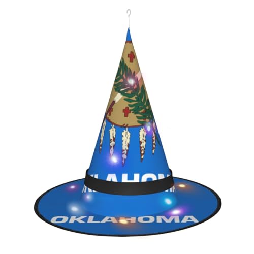 JIPOFD Oklahoma Staatsflagge Damen Hexenhüte für Halloween, Party, Maskerade, Cosplay, Kostüm, Zubehör und den täglichen Urlaub von JIPOFD
